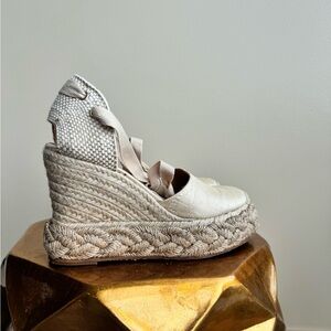 Paloma Barcelo Espadrille Platform Wedge Sandals, Size 9.5